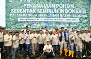 Areal Gambut di OKI Ditanami Pohon Pada Peringatan Hari Lahan Basah Sedunia