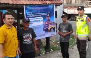 Polsek SP Padang Pasang Spanduk Larangan Pemutaran Musik Remix