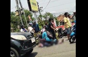 Kecelakaan di Samping Kantor Pemda OKI, Seorang Guru Tak Sadarkan Diri
