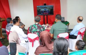 Tunjukkan Komitmen TNI dalam Meningkatkan Kesejahteraan Masyarakat, Kasdim 0402/OKI Ikuti Vicon Peresmian RTLH