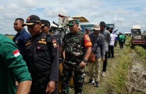 Dandim 0402/OKI Ikuti Panen Raya Padi Serentak di 14 Provinsi