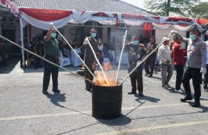 Dandim 0402/OKI Apresiasi Pemusnahan Barang Bukti di Kejari