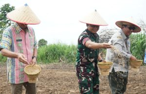 TNI Turun ke Sawah! Kodim 0402/OKI-OI Tanam Padi Perdana Program Cetak Sawah di Benawa