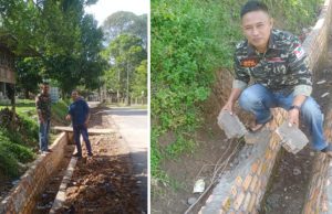 Proyek PU Perkim Muba Kembali Disoro, Drainase di Badar Jaya Hampir Roboh