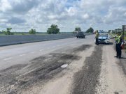 Satlantas Polres OKI Turun ke Lapangan, Sejumlah Titik Jalan Ditemukan Rusak Signifikan