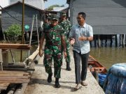 Dandim 0402/OKI-OI Tinjau Lokasi Pembangunan Jembatan Gantung di Tulung Selapan