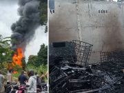 Asap Membubung Tinggi, Kebakaran Gudang Penggilingan Padi di SP Padang Sita Perhatian Warga