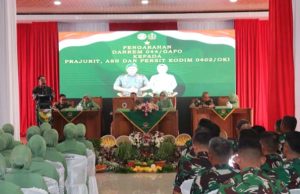 Kunker Danrem 044/Gapo ke Kodim 0402/OKI-OI, Tekankan Disiplin dan Profesionalisme Prajurit