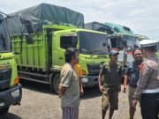 Satlantas Polres OKI Laksanakan Penyekatan Kendaraan Sumbu Tiga di Jalintim