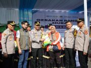 Kapolres OKI dan Bulog Hadirkan Gerakan Pangan Murah di Pasar Shopping Kayuagung