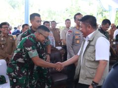 Dandim 0402/OKI Hadiri Gerakan Tanam Bersama Gubernur Sumsel di Desa Cahaya Bumi