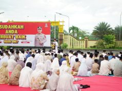 Semarak Idul Adha, Polres OKI Gelar Salat Ied dan Sembelih 15 Sapi serta 17 Kambing Kurban