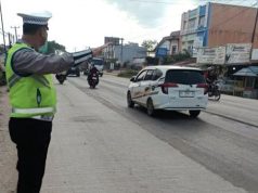 Satlantas Polres Banyuasin Gelar Strong Point Sore, Antisipasi Kemacetan dan Laka Lantas