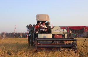 Dukung Ketahanan Pangan Nasional, Dandim 0402/OKI Dampingi Pangdam II/Sriwijaya Hadiri Panen Raya TNI