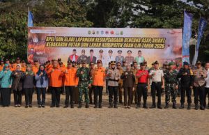 Kasdim 0402/OKI Hadiri Apel Kesiapsiagaan Karhutla di Ogan Ilir
