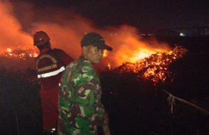 Lahan Terbakar di Jejawi OKI, Petugas Gabungan Berpacu Cegah Api Meluas