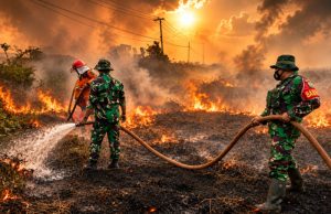 Babinsa Koramil 402-03/SP Padang Berjibaku Padamkan Karhutla Seluas 2 Hektare di Desa Batun
