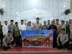 Polres OKI Gelar Subuh Keliling, Kapolres Ajak Warga Cegah Karhutla dan Jauhi Narkoba